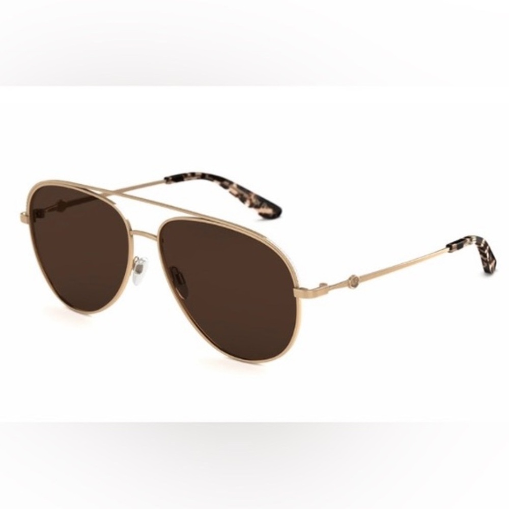 Alex Perry Aviator Rose-Gold Sunglasses